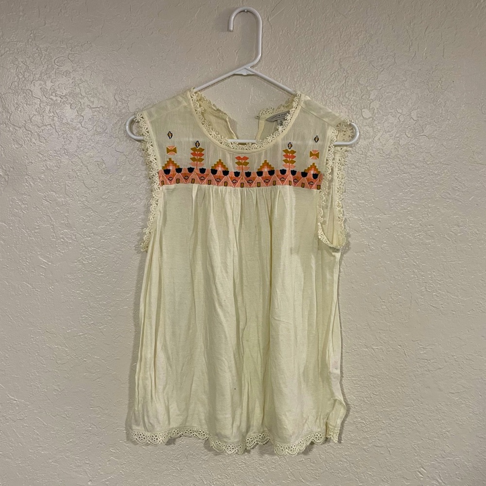 Lucky brand embroidered tank top
